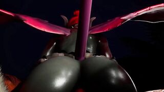 Furry Succubus Enjoys Outdoor Fun During Rainstorm (Furries Animated)