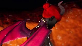Furry Succubus Enjoys Outdoor Fun During Rainstorm (Furries Animated)