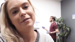 Blonde Krissy Knight sucks and fucks her roommate in their dorm mate