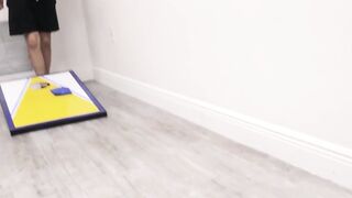 Blonde Krissy Knight sucks and fucks her roommate in their dorm mate