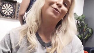 Blonde Krissy Knight sucks and fucks her roommate in their dorm mate