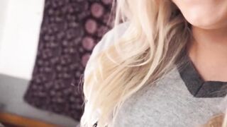 Blonde Krissy Knight sucks and fucks her roommate in their dorm mate