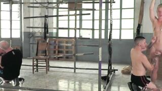 "Dominant Handsome Studs Torments Submissive Couples in Intense BDSM Scenes"