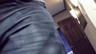 Masked muscular hunk masturbates his big long cock