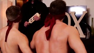 "Four-some College Guys Rimming & Bareback Orgy"