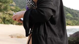 Beach Babe Laura Amaral receives flood of cum in her cunt