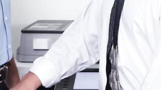 OFFICE SEDUCTION Coworkers Unleash Wild Gay Threesome Frenzy