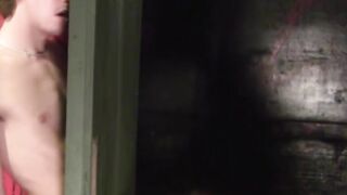 Twink subdued into sucking cock before being blown himself