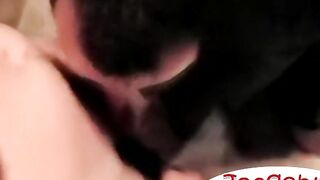 Awesome amateur gay Eskimo enjoys an intense deep sucking, balls licking and swallowi