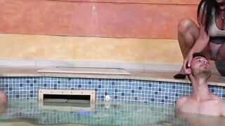 "Grandmother's Poolside Hardcore Fuck with Step-grandson"