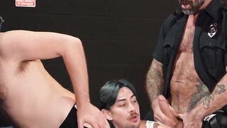 "Police Officer Dominatrix - Double Anal Domination with Two Men"