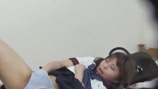 "Japanese School Girl Teases Her Clits In A Sex Ed Classroom"