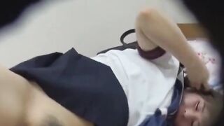 "Japanese School Girl Teases Her Clits In A Sex Ed Classroom"