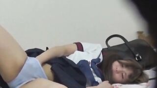 "Japanese School Girl Teases Her Clits In A Sex Ed Classroom"
