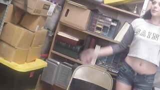 "Thieving Teen Gets Double Stuffed By Mall Cop's Big Dick"