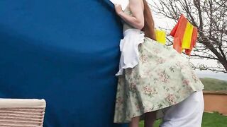 "Traditional Housewives - Old-Fashioned Couple Enjoying Intimate Moments"