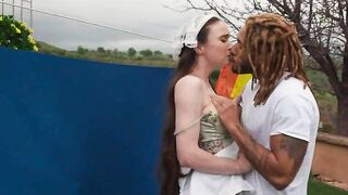 "Traditional Housewives - Old-Fashioned Couple Enjoying Intimate Moments"