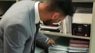 Suit sex with two executive branch directors in real office