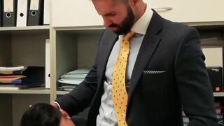 Suit sex with two executive branch directors in real office