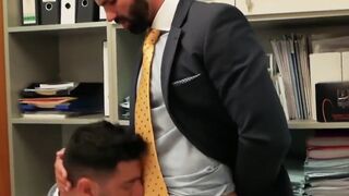 Suit sex with two executive branch directors in real office