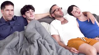 UNčkuBED Couch Action Stepdads and Stepsons Join the Ménage à Quatre!
