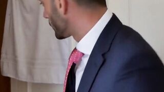 Suit sex with a businessman who loves sucking some hard cock