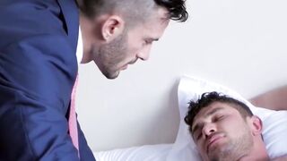 Suit sex with a businessman who loves sucking some hard cock