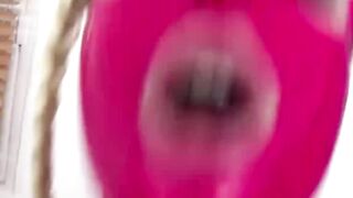 latexbound.org blowjob and anal creampie for a cumshot on a hot red creampie