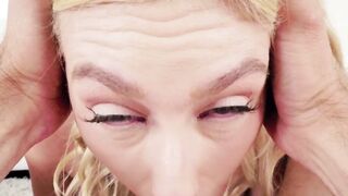 Cock hungry babe Kay Lovely showing off her deep throat skills