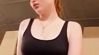Blonde sexy Delivers Parcel, Gets Bombed by Gf