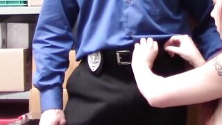 Caught RedHanded Teenage Shoplifter Takes Off With Officers Massive Cock! 