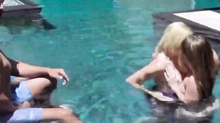 "Poolside Sexcapades - Hot Blonde Babes Katzie & Zena Get Fucked By A Stud"