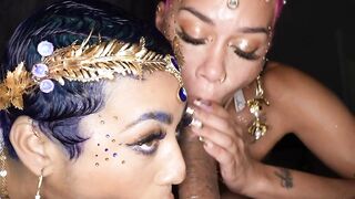 JAWDROPPING Twreesome of the Century Jasamine Banks és Ms Sapphires KILLER Oral Mastery!