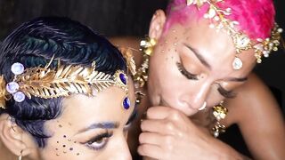 JAWDROPPING Twreesome of the Century Jasamine Banks és Ms Sapphires KILLER Oral Mastery!
