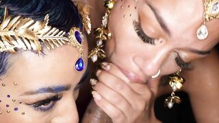 JAWDROPPING Twreesome of the Century Jasamine Banks és Ms Sapphires KILLER Oral Mastery!