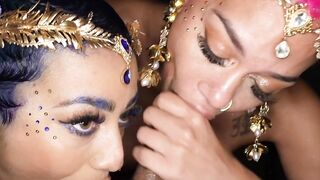 JAWDROPPING Twreesome of the Century Jasamine Banks és Ms Sapphires KILLER Oral Mastery!