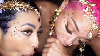 JAWDROPPING Twreesome of the Century Jasamine Banks és Ms Sapphires KILLER Oral Mastery!