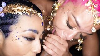 JAWDROPPING Twreesome of the Century Jasamine Banks és Ms Sapphires KILLER Oral Mastery!