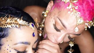 JAWDROPPING Twreesome of the Century Jasamine Banks és Ms Sapphires KILLER Oral Mastery!