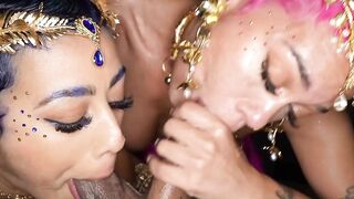JAWDROPPING Twreesome of the Century Jasamine Banks és Ms Sapphires KILLER Oral Mastery!