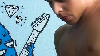 Twinkie licks lollipop while pounding his cute boyfriend