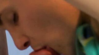 UNBELIEVABLE OROBIC EXPERIENCE! Young Lollipop Fan Ejaculates Insane Loads into His Own Mouth While Getting Banged by TWO HUNG GUYS!