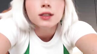 BLONDE BOMBSHELL BARISTA BLOWOUT 10 HORNY CUSTOMERS TAKE DOWN ONE TIGTH SWEET HEART