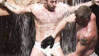 Johnny Ford face fucks Nicholas RYder before attaching stones to his balls