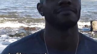  BEACH BRAWL tasty black stud gets facefucked by TWO rugged beach bums inНеsizzling outdoor threeway!