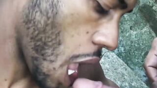 BEACH BRAWL tasty black stud gets facefucked by TWO rugged beach bums inНеsizzling outdoor threeway!