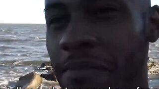  BEACH BRAWL tasty black stud gets facefucked by TWO rugged beach bums inНеsizzling outdoor threeway!