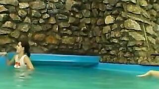 Sultry Summer Lovin by the Pool Older Dyke Seduction Unleashed