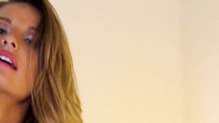 Blonde teen model with big natural tits