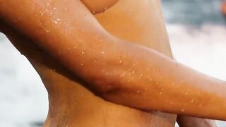 Blonde teen model with big natural tits